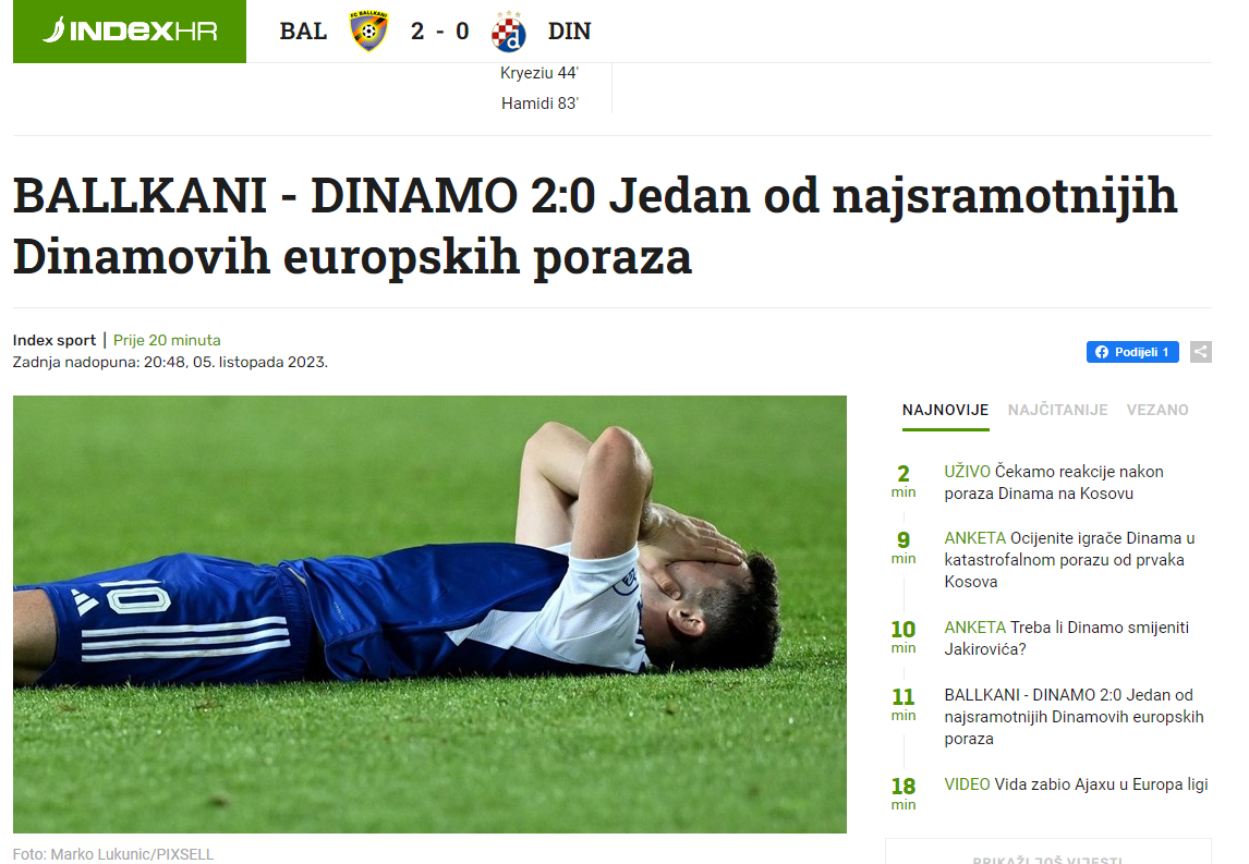 Ballkani vs Dinamo