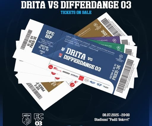 Drita-Differdange: Ndeshja nesër, biletat në shitje