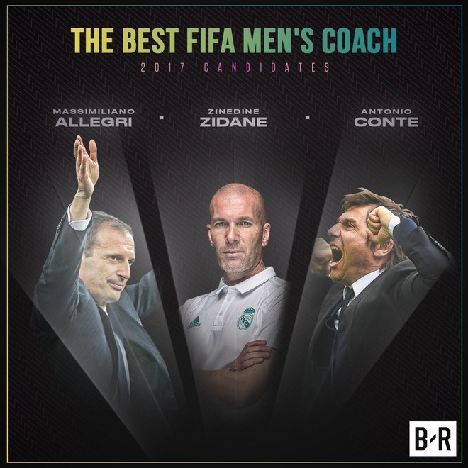 Zidane, Allegri e Conte në ‘luftë’ për trajnerin e vitit 2017