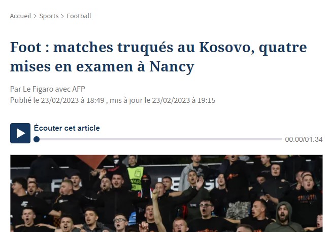 Le Figaro for Kosovan Football Superleague 